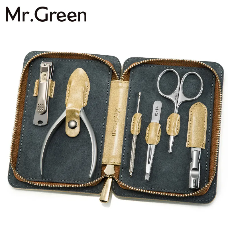 Маникюрный набор MR. GREEN для стрижки ногтей ножницы пальцев 6 в 1 инструмент ухода