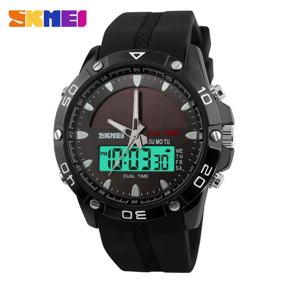 SKMEI Solar Power Sport Watch Men Dual Display Digital Watch 50M Water Resistant Chronograph Male Clocks relogio masculino 1064
SKMEI Solar Power Sport Watch Men Dual Display Digital Watch 50M Water Resistant Chronograph Male Clocks relogio masculino 1064