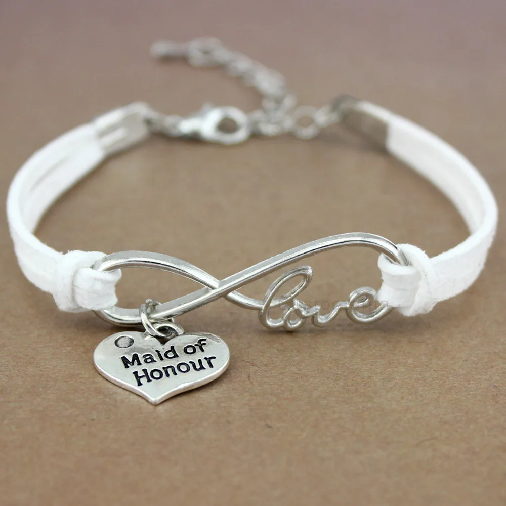 Maid of Honour Honor Sister Flower Girl Bridesmaids Heart Infinity Love Charm Bracelets Women Girl Jewelry Gift Pink 20 Colors
Maid of Honour Honor Sister Flower Girl Bridesmaids Heart Infinity Love Charm Bracelets Women Girl Jewelry Gift Pink 20 Colors
