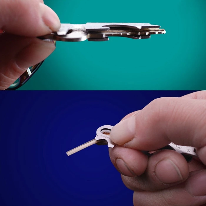 Multifunction 8 in 1 Stainless Steel Key Chain Holder Screwdriver Bottle Opener For Nail File Thread Cutter Tweezers | Инструменты