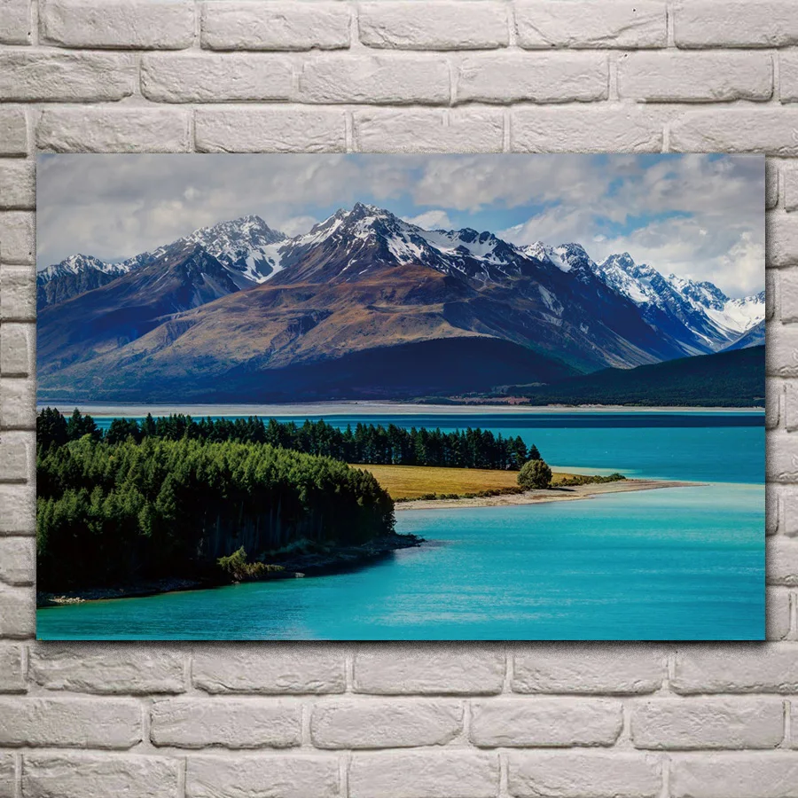 Озеро tekapo Южный Остров Красивый природный ландшафт ткань фотография дома