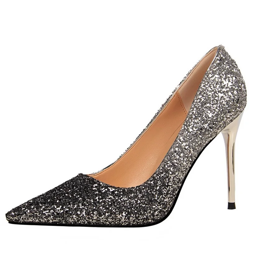 hight heel pumps Women's shoes high-heeled shallow mouth sharpness was thin nightclub color gradient sequined shoes
hight heel pumps Women's shoes high-heeled shallow mouth sharpness was thin nightclub color gradient sequined shoes