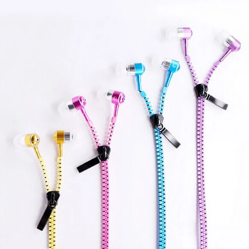 Handsfree Zipper Style Earphone 3.5mm Aux Audio Jack In Ear Headphones Phones With Mic Handfree MP3 Headset For Mobile Phone | Электроника