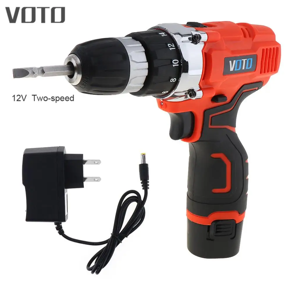 VOTO AC 100 - 240V Беспроводная электрическая отвертка 12V с двухскоростной кнопкой регулировки для перфорации/обработки винтов
VOTO AC 100 - 240V Беспроводная электрическая отвертка 12V с двухскоростной кнопкой регулировки для перфорации/обработки винтов