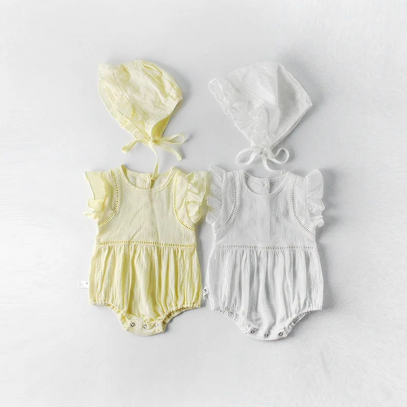 Baby Rompers 2019 Short Flying Sleeve 100% Cotton Overalls Newborn Clothes Hollow Out Roupas De Bebe Girls Jumpsuit Clothing
Baby Rompers 2019 Short Flying Sleeve 100% Cotton Overalls Newborn Clothes Hollow Out Roupas De Bebe Girls Jumpsuit Clothing