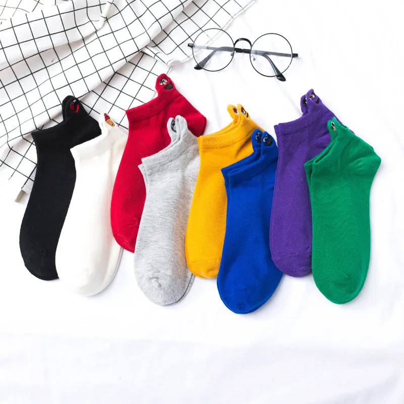20Pairs/Lot Women Cotton Socks Face Smile Summer Eye Fun Sugar Color Cute Cartoon Wholesale Embroidery Short Solid Ankle Boat
20Pairs/Lot Women Cotton Socks Face Smile Summer Eye Fun Sugar Color Cute Cartoon Wholesale Embroidery Short Solid Ankle Boat