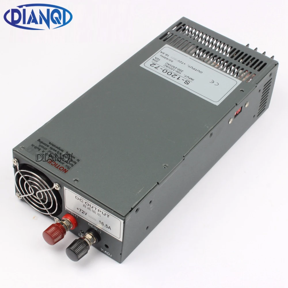 DIANQI Switching power supply 1200W 72V 13.5V 24V 90V 36V POWER SUPPLY for LED Strip light AC to DC power suply input 110v 220v
DIANQI Switching power supply 1200W 72V 13.5V 24V 90V 36V POWER SUPPLY for LED Strip light AC to DC power suply input 110v 220v