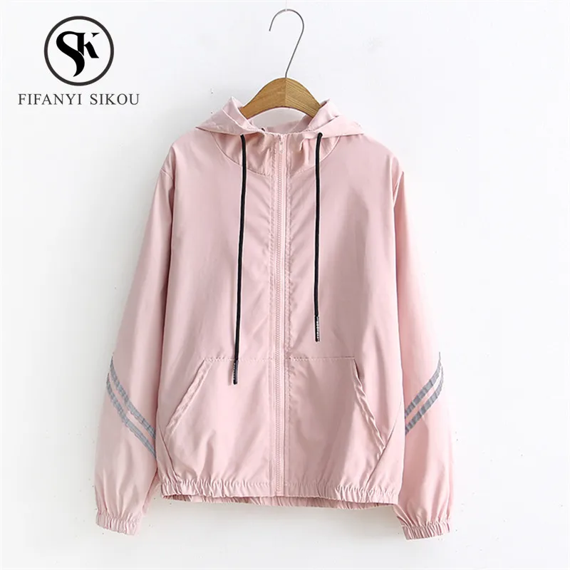 Spring Summer Thin Sunscreen jacket women Fashion Stripe Long sleeve Hooded Coat Zipper Pocket Basic Coat Sweet Casual Jackets
Spring Summer Thin Sunscreen jacket women Fashion Stripe Long sleeve Hooded Coat Zipper Pocket Basic Coat Sweet Casual Jackets