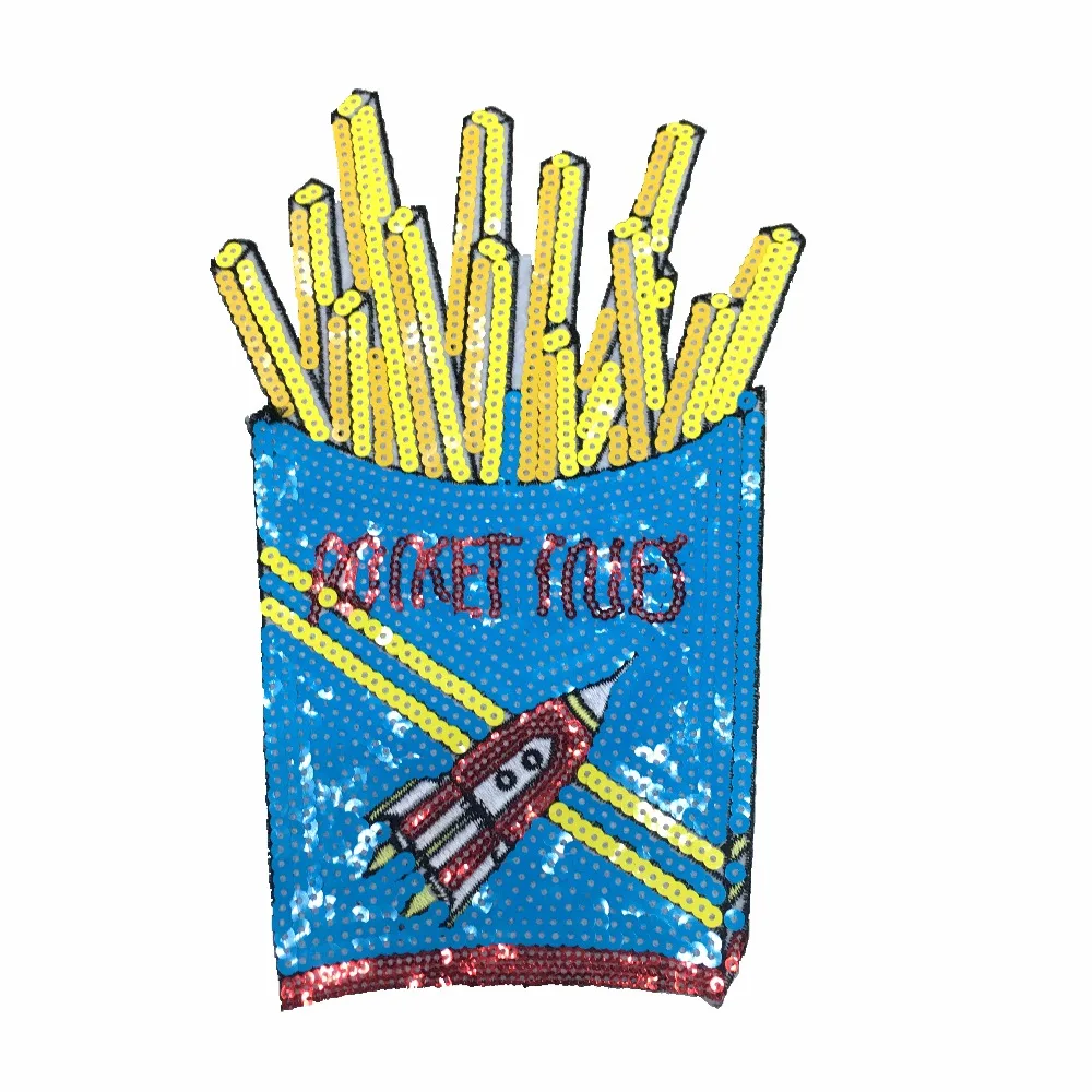 2 PCS of Rocket Fries Sequined Patch Fashion Embroideried Motif Applique Sew on Cloth Patches DIY Decoration Iron on Patch new
2 PCS of Rocket Fries Sequined Patch Fashion Embroideried Motif Applique Sew on Cloth Patches DIY Decoration Iron on Patch new