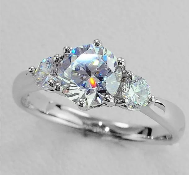 Solid 14K White Gold 2CT Three Stone Convincing Diamond Women Engagement Ring Perfect Propose Fine Jewelry Gift For Her
Solid 14K White Gold 2CT Three Stone Convincing Diamond Women Engagement Ring Perfect Propose Fine Jewelry Gift For Her