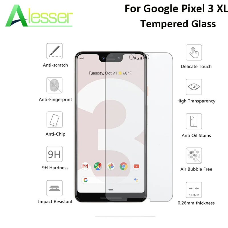 Alesser для Google Pixel 3 XL закаленное защитная стеклянная пленка экрана Защитная сотовый