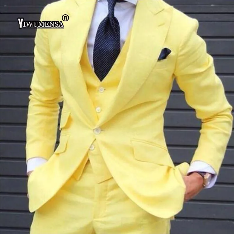 yiwumensa 2018 Mens Suits With Pants Yellowe wedding suits for men trajes de hombre 3 pieces mens suits Slim Fit groom suit 2017
yiwumensa 2018 Mens Suits With Pants Yellowe wedding suits for men trajes de hombre 3 pieces mens suits Slim Fit groom suit 2017