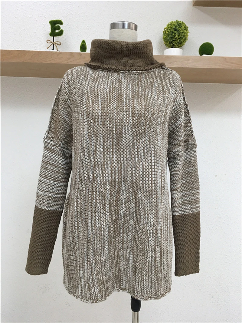 Fashion Women Sweater Knitted Pullover Sueter Mujer Patchwork Office Lady Jumpers Ladies Full Femme Women Tops Casual Turtleneck
Fashion Women Sweater Knitted Pullover Sueter Mujer Patchwork Office Lady Jumpers Ladies Full Femme Women Tops Casual Turtleneck