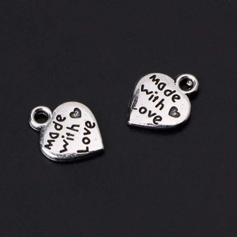 Heart Pendant 50pc/ Lot Silver MADE WITH LOVE CZ Heart Charms Pendants Necklace Beads DIY
Heart Pendant 50pc/ Lot Silver MADE WITH LOVE CZ Heart Charms Pendants Necklace Beads DIY