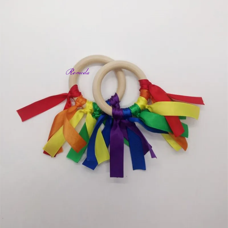 20pcs/lot Rainbow Ribbons Wooden Ring Wooden Ring for Teething Waldorf Toy Teether Newborn Toy
20pcs/lot Rainbow Ribbons Wooden Ring Wooden Ring for Teething Waldorf Toy Teether Newborn Toy