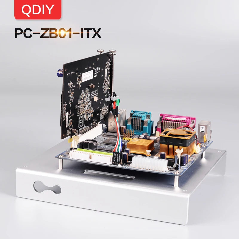 QDIY Mini ITX новая Персонализированная материнская плата Открытый алюминиевый сплав