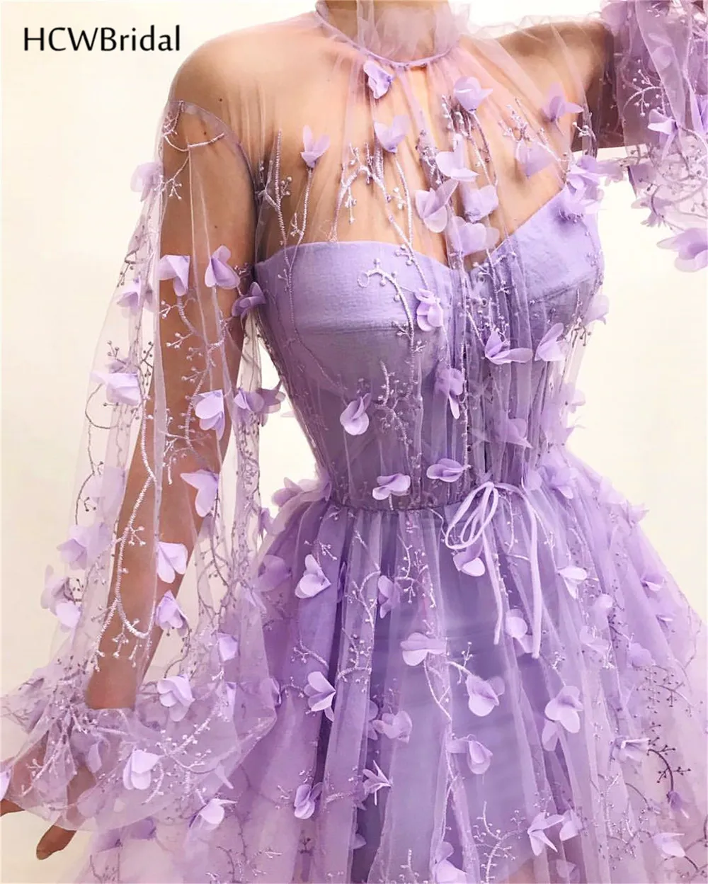 Graceful Lavender Flowers Arabic Evening Dress 2020 Long Sleeve O Neck High Slit Charming Prom Gowns Custom Made Robe De Soiree
Graceful Lavender Flowers Arabic Evening Dress 2020 Long Sleeve O Neck High Slit Charming Prom Gowns Custom Made Robe De Soiree
