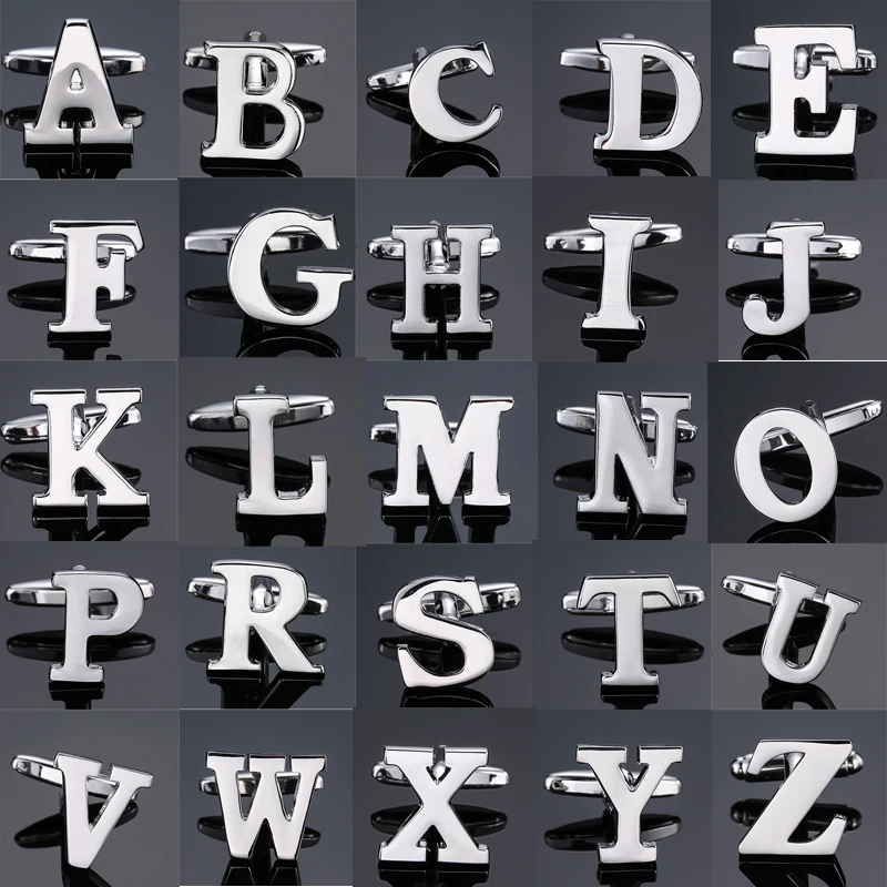 DY The new high quality brass plated 26 letter A-Z Silvery letter Cufflinks men French shirt Cufflinks free shipping
DY The new high quality brass plated 26 letter A-Z Silvery letter Cufflinks men French shirt Cufflinks free shipping
