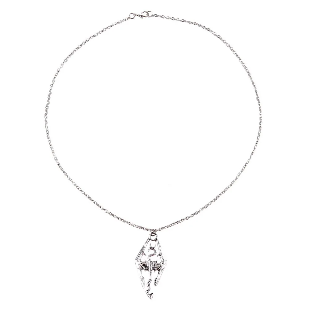 Ожерелье с подвеской динозавра Skyrim Elder Scrolls Dragon винтажное ожерелье для