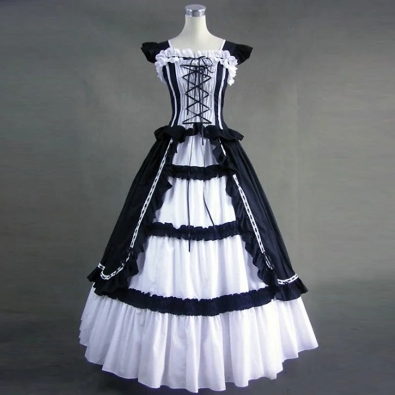 2018 Black and Blue Cotton Gothic Victorian Party Dress Costume 18th Century Retro Bow Court Princess dress Ball Gowns For Women
2018 Black and Blue Cotton Gothic Victorian Party Dress Costume 18th Century Retro Bow Court Princess dress Ball Gowns For Women