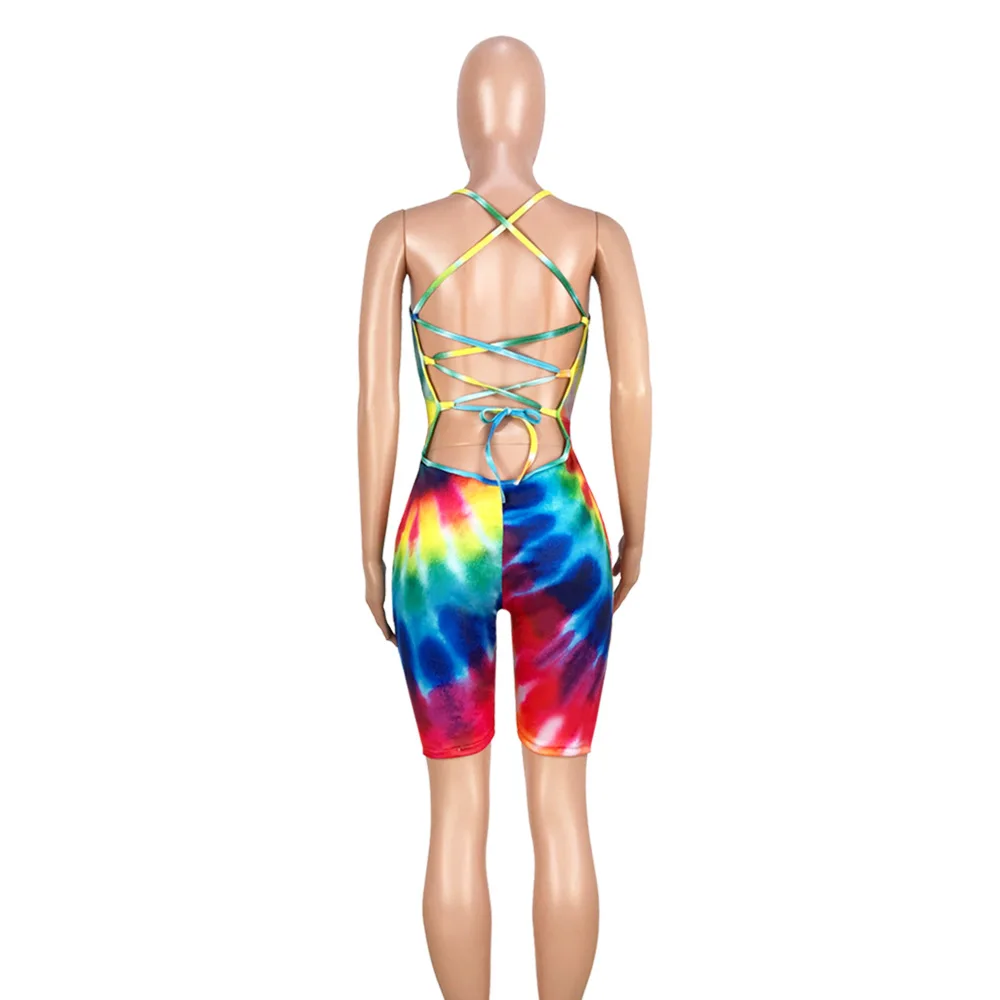HAOOHU Dot Colorful Tie Dye Sexy Playsuits Backless Bandage Bodysuit Summer Overalls Bodycon Rompers Womens Jumpsuit Shorts
HAOOHU Dot Colorful Tie Dye Sexy Playsuits Backless Bandage Bodysuit Summer Overalls Bodycon Rompers Womens Jumpsuit Shorts