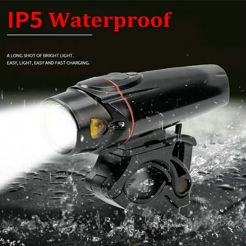 Super Bright T6 LED Front Light Waterproof USB Rechargeable Bicycle Handlebar Torch Flashlight 300 Lumen Headlights
Super Bright T6 LED Front Light Waterproof USB Rechargeable Bicycle Handlebar Torch Flashlight 300 Lumen Headlights