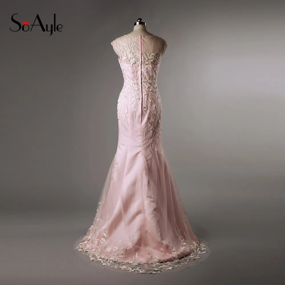 Женское длинное вечернее платье розовое с вышивкой для выпускного вечера 2017|vestido
