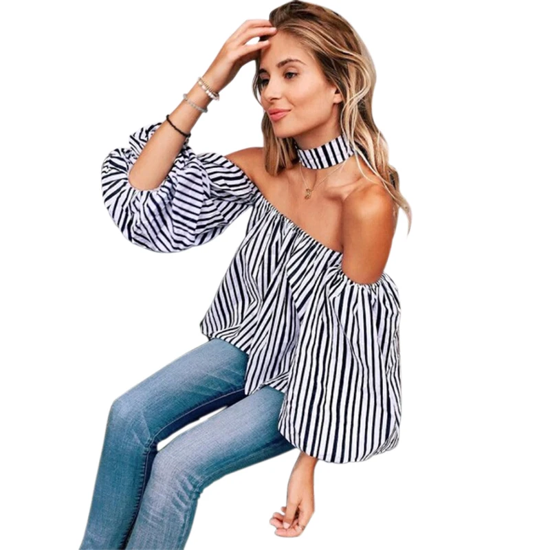 Lantern Sleeve Shirts Women Striped Blouses Off Shoulder New Sexy Women Tops Cute Blouse Female Plus Size Women Clothing Top
Lantern Sleeve Shirts Women Striped Blouses Off Shoulder New Sexy Women Tops Cute Blouse Female Plus Size Women Clothing Top