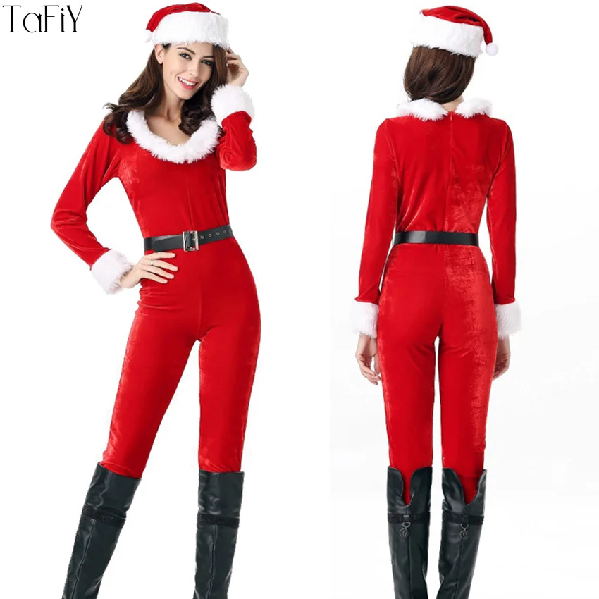 TaFiY Brand New Women's Christmas Santa Costume Claus Cosplay Xmas Party Red Jumpsuit+Hat+Belt Christmas Sexy Snowman uniform
TaFiY Brand New Women's Christmas Santa Costume Claus Cosplay Xmas Party Red Jumpsuit+Hat+Belt Christmas Sexy Snowman uniform