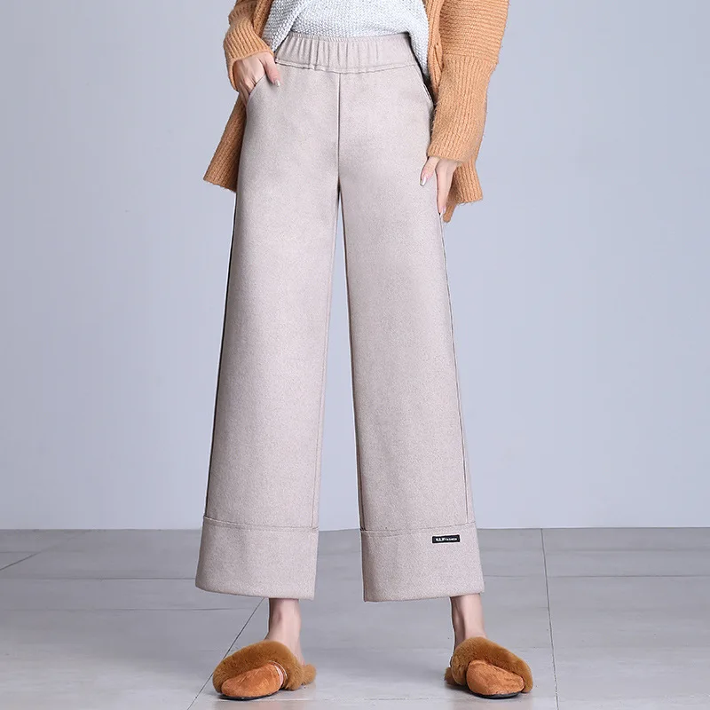 Woolen Casual Pants Female 2020 Autumn and Winter New Fashion Wide Leg Pants Elastic High Waist Wild Women's Pants Women
Woolen Casual Pants Female 2020 Autumn and Winter New Fashion Wide Leg Pants Elastic High Waist Wild Women's Pants Women
