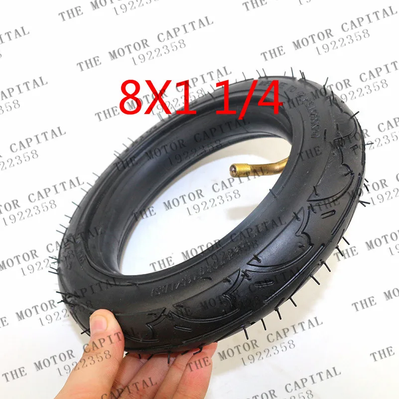 8 Inch 8X1 1/4 Scooter Tire & Inner Tube Set Bent Valve Suits A-Folding Bike Electric / Gas Scooter Tyre
8 Inch 8X1 1/4 Scooter Tire & Inner Tube Set Bent Valve Suits A-Folding Bike Electric / Gas Scooter Tyre