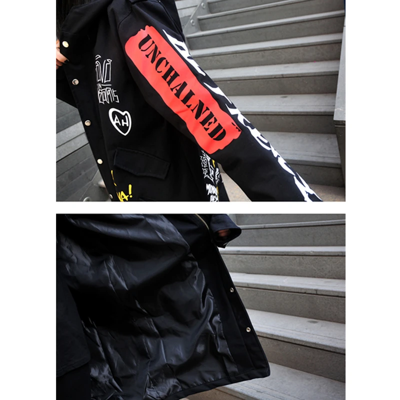 Women's Windbreaker Long Coat 2020 Spring Autumn Korean Harajuku Print Letter Hooded Women's Trench Coat Loose Ladies Overcoat
Women's Windbreaker Long Coat 2020 Spring Autumn Korean Harajuku Print Letter Hooded Women's Trench Coat Loose Ladies Overcoat