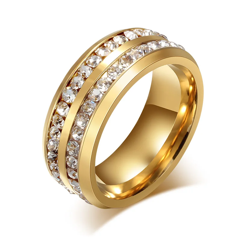 Mprainbow Mens 8MM Stainless Steel Gold-color Channel Set Double Row Cubic Zirconia Engagement Wedding Band Unisex Jewelry
Mprainbow Mens 8MM Stainless Steel Gold-color Channel Set Double Row Cubic Zirconia Engagement Wedding Band Unisex Jewelry