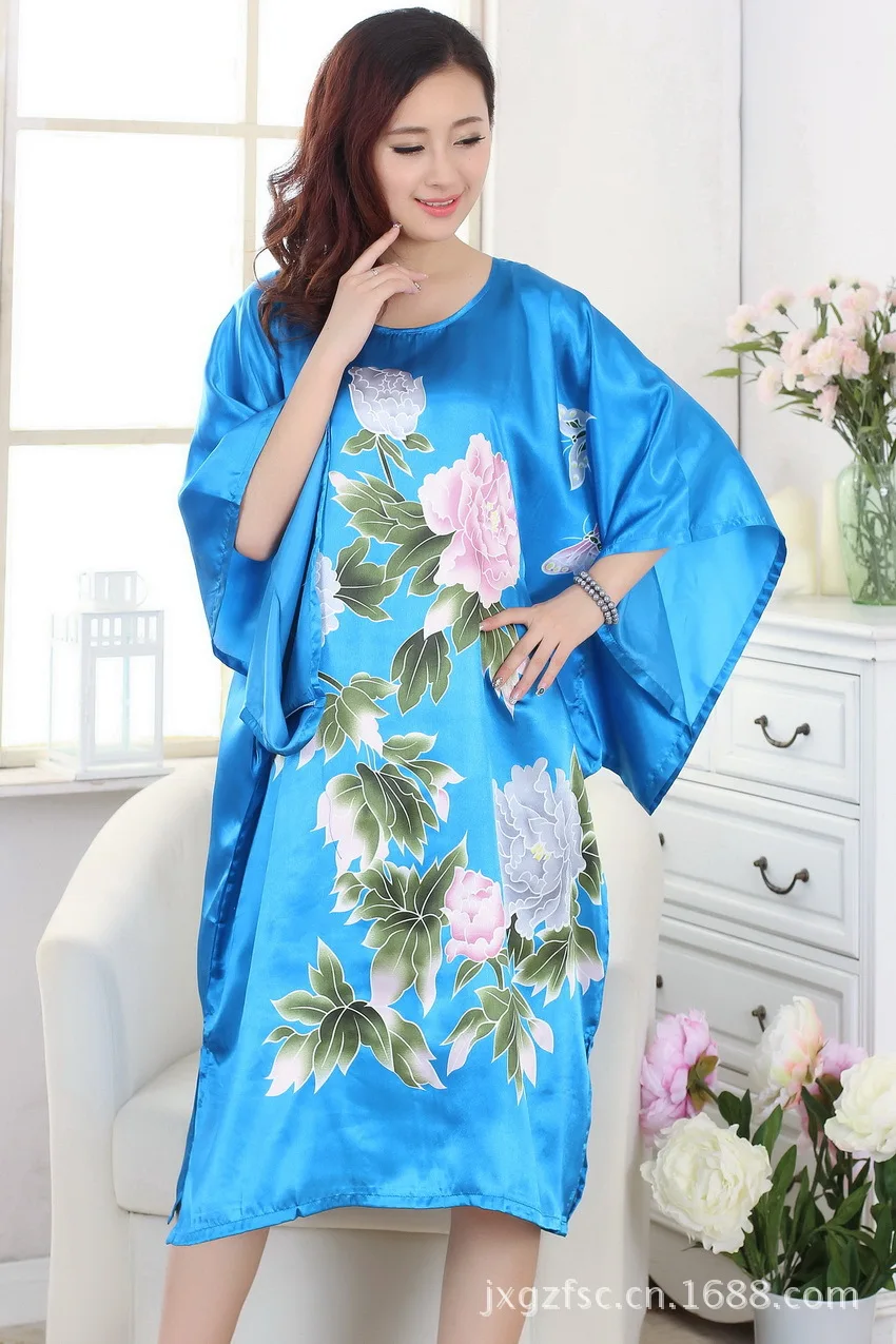 Chinese Traditional Cotton Robe Women's Bathing Gown Lady Pajamas One Size