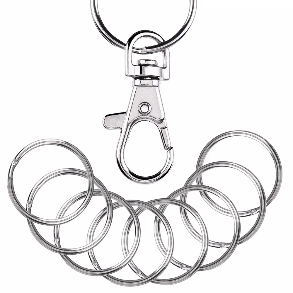 90 Pieces Swivel Clasps Lanyard Snap Hook Lobster Claw Clasp 40 Pieces and Keychain Rings 50 Piece
90 Pieces Swivel Clasps Lanyard Snap Hook Lobster Claw Clasp 40 Pieces and Keychain Rings 50 Piece