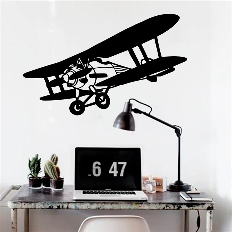 Art Vinyl Sticker Biplane Airplane Sky Flight Baby Boys Design Wall Sticker Living Room Art Plane Murals DIY Home Decor
Art Vinyl Sticker Biplane Airplane Sky Flight Baby Boys Design Wall Sticker Living Room Art Plane Murals DIY Home Decor