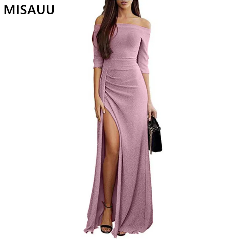 Women Off Shoulder Party Dress 2019 High Slit Long Maxi Peplum Dresses Spring Summer Elegant Women's Bodycon Dress Vestidos
Women Off Shoulder Party Dress 2019 High Slit Long Maxi Peplum Dresses Spring Summer Elegant Women's Bodycon Dress Vestidos