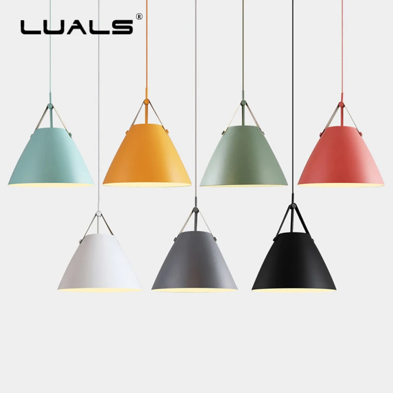 Nordic Hanging Lamps Leather Suspension Luminaire Modern Pendant Light Multicolor Lamp Shade Hanging Lights Indoor LED Lighting
Nordic Hanging Lamps Leather Suspension Luminaire Modern Pendant Light Multicolor Lamp Shade Hanging Lights Indoor LED Lighting