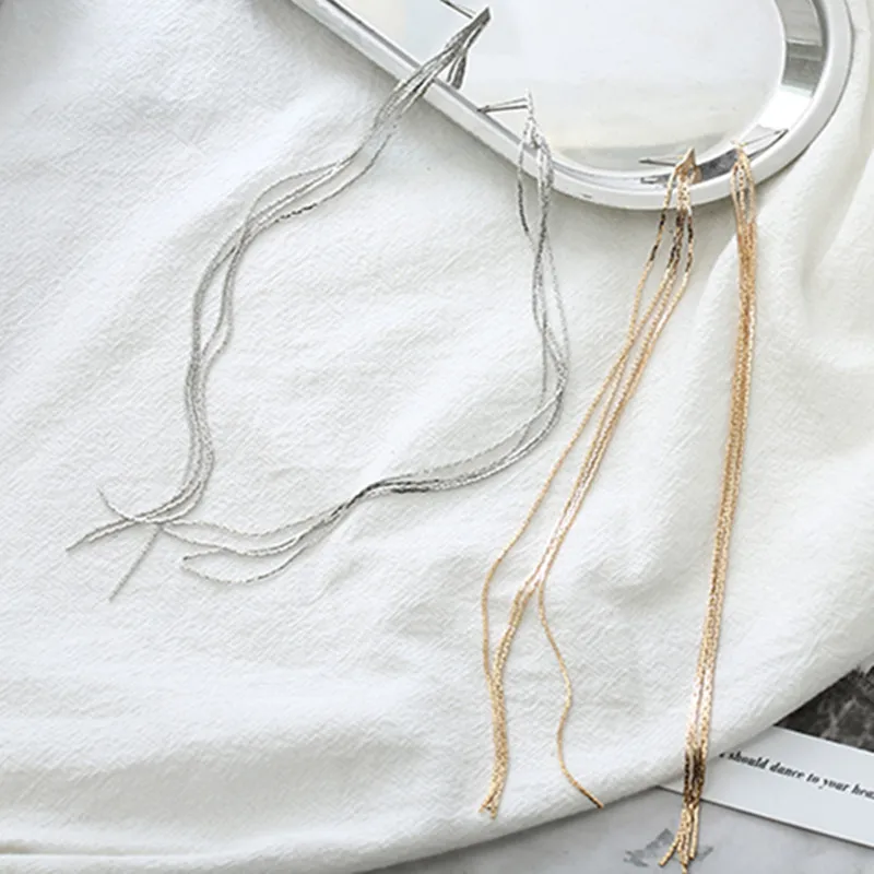 Korean Long Tassel Earrings 2020 Hanging Bridal Dangle Metal Earring for women brincos Wedding Jewelry Gifts
Korean Long Tassel Earrings 2020 Hanging Bridal Dangle Metal Earring for women brincos Wedding Jewelry Gifts
