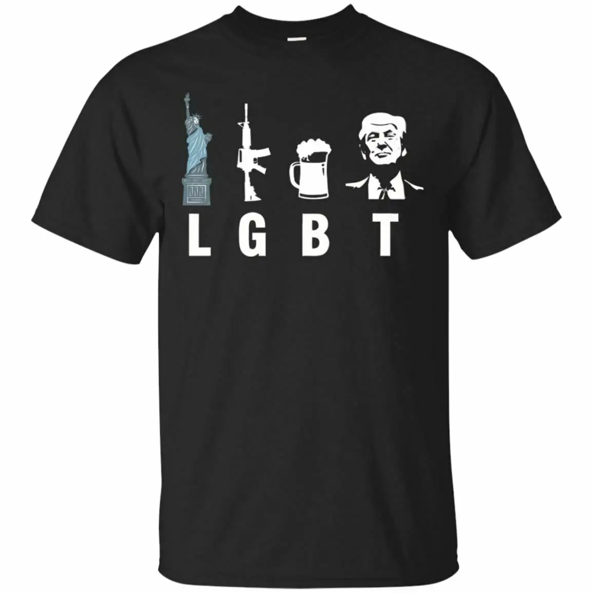 Liberty Guns Beer Trump Support футболки смешная пародия ЛГБТ черная темно синяя футболка