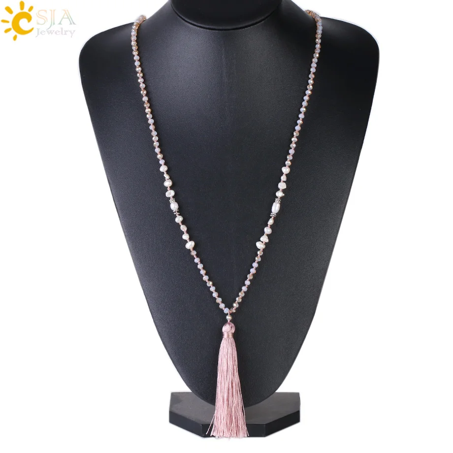 CSJA Long Woman Necklace Collier Tassel Pendant Abalone Shell 4mm Matte Crystal Faceted Knotted Bead Necklace Charm Jewelry S055
CSJA Long Woman Necklace Collier Tassel Pendant Abalone Shell 4mm Matte Crystal Faceted Knotted Bead Necklace Charm Jewelry S055