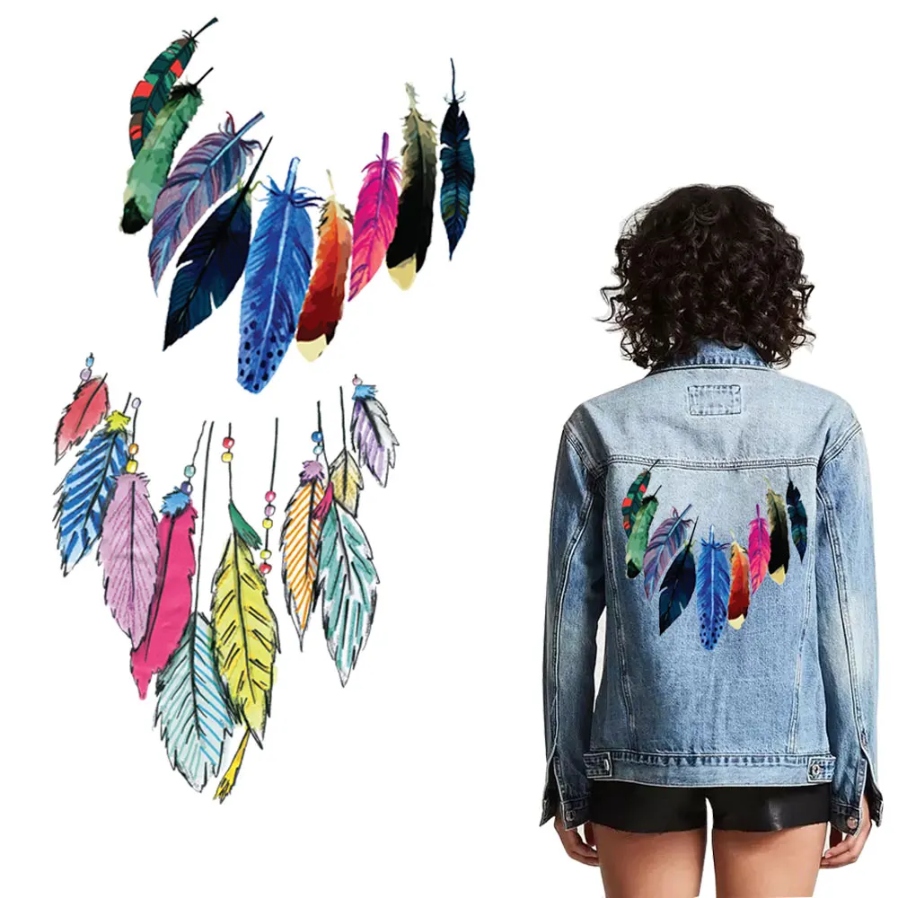 Colored Feather Iron on Patch for Clothing Girls Transfert Thermocollants T-shirt Jeans Diy Decoration Iron on Transfer Stickers
Colored Feather Iron on Patch for Clothing Girls Transfert Thermocollants T-shirt Jeans Diy Decoration Iron on Transfer Stickers