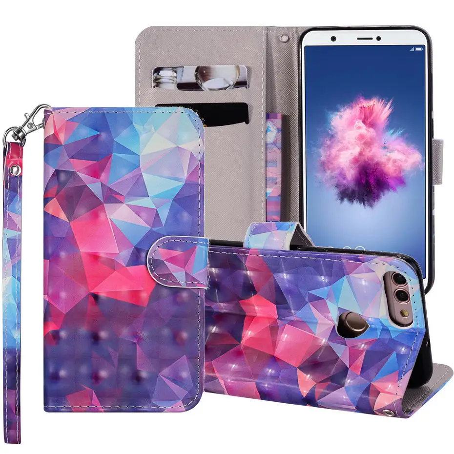 Для Huawei P Smart Case 5 65 Роскошный чехол для телефона из искусственной кожи FIG-L21 FIG-LX1 FIG