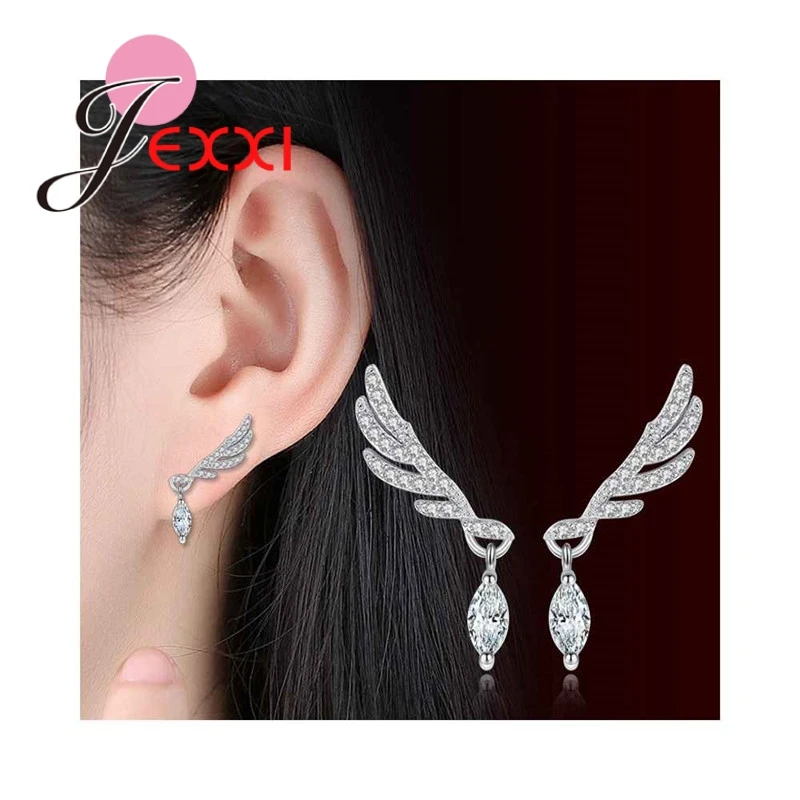 Angel Wings Shape Stud Earrings 925 Sterling Silver Clean Cubic Zircon High Quality Shiny Wemen Girl's Party Jewelry
Angel Wings Shape Stud Earrings 925 Sterling Silver Clean Cubic Zircon High Quality Shiny Wemen Girl's Party Jewelry