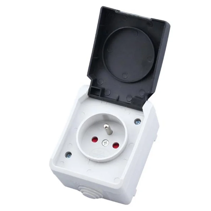 Европейская внешняя розетка IP44, 2P + E, 16 А, 250 В, черная, белая, французская водонепроницаемая розетка, французская кабельная розетка с крышкой
Европейская внешняя розетка IP44, 2P + E, 16 А, 250 В, черная, белая, французская водонепроницаемая розетка, французская кабельная розетка с крышкой