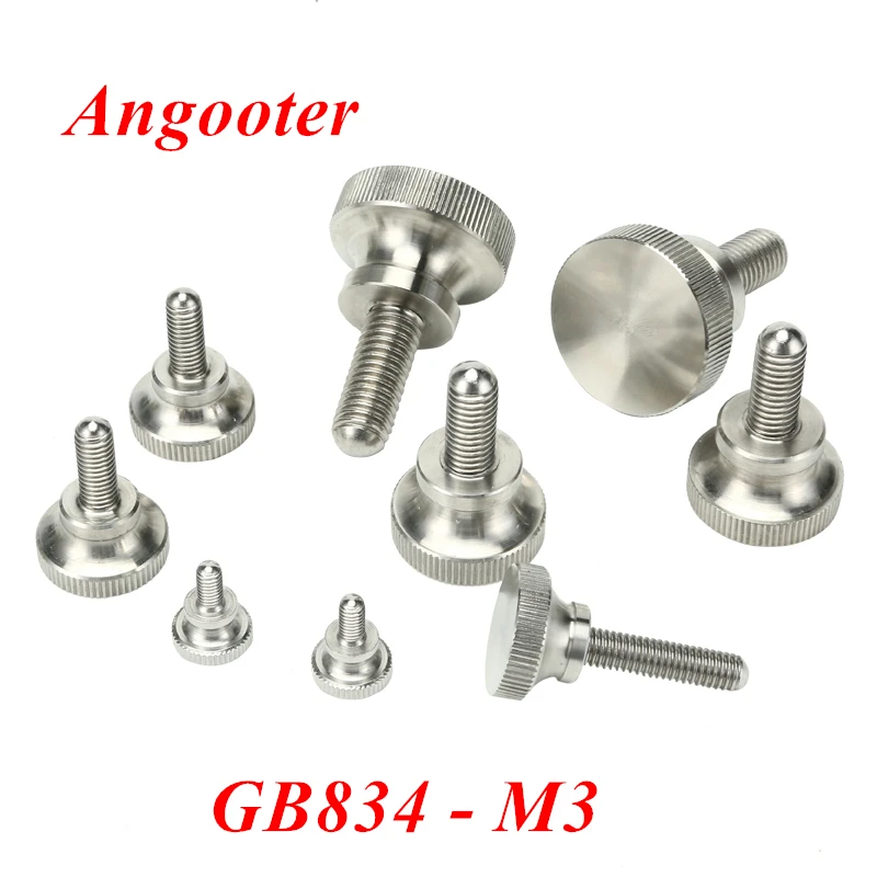 10pcs GB834 M3 Stainless steel Round Head Knurled Thumb Screw Hand Tighten Curtain Wall Glass Lock Screws Adjustable Screws
10pcs GB834 M3 Stainless steel Round Head Knurled Thumb Screw Hand Tighten Curtain Wall Glass Lock Screws Adjustable Screws