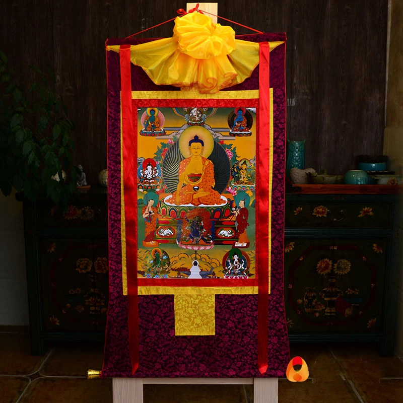 Wholesale Buddhist supplies-87CM -Buddhism HOME WALL Decor ART silk holy Sakyamuni Buddha altar Thang-ga Thangka Buddha painting
Wholesale Buddhist supplies-87CM -Buddhism HOME WALL Decor ART silk holy Sakyamuni Buddha altar Thang-ga Thangka Buddha painting