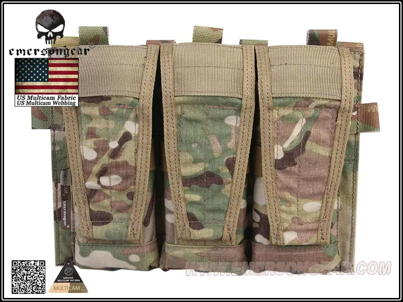 Emersongear AVS тройной журнал сумка для страйкбола Боевая Сумка Molle Мультикам EM9030|triple
