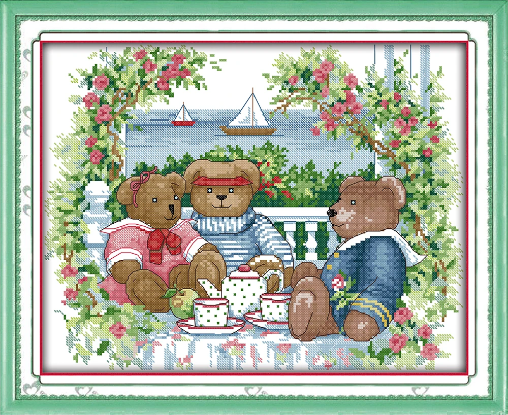 Bear afternoon tea cross stitch kit cartoon 14ct 11ct print canvas stitching embroidery DIY handmade needlework
Bear afternoon tea cross stitch kit cartoon 14ct 11ct print canvas stitching embroidery DIY handmade needlework
