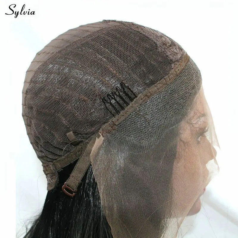 Sylvia Heat Resistant Fiber Natural Straight Blonde Ombre Wig With Bangs Synthetic Lace Front For Women Girls Party Daily | Шиньоны и